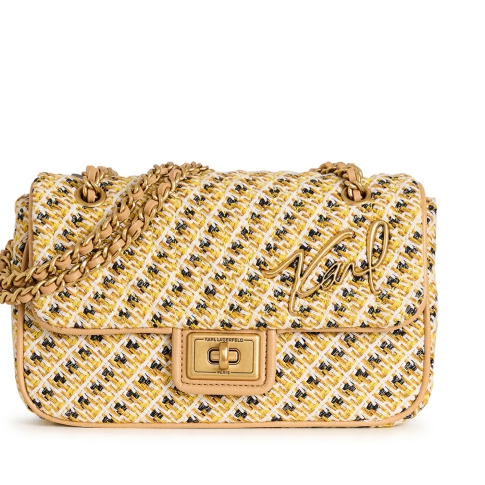 Karl Largerfeld Agyness Boucle Shoulder Bag. NEW